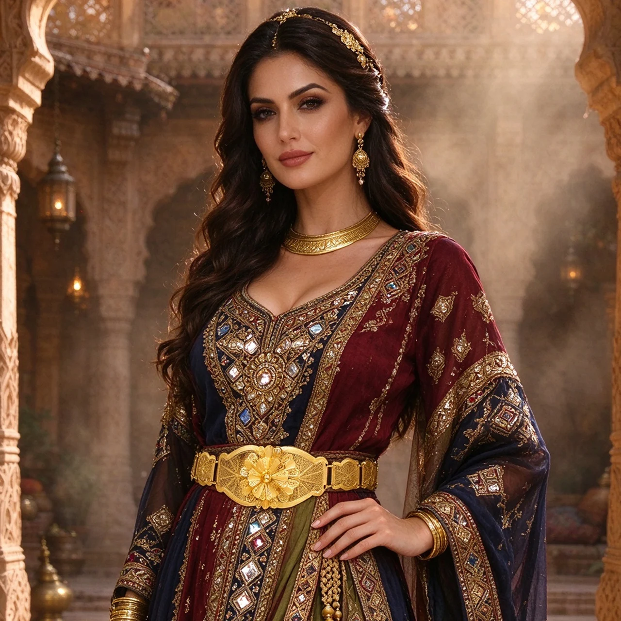 Morocco Bridal Wedding Kaftan Waist Chain Belt Gold Color Alloy Hollow Floral Female Body Chains Kurdish Turkey Banquet Jewelry