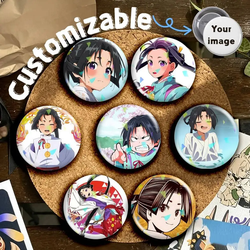 S-Sparks of Tomorrow Anime Merch Round Brooch Pins, Personalized Badges With Broken Glass Design Fashion Accessory