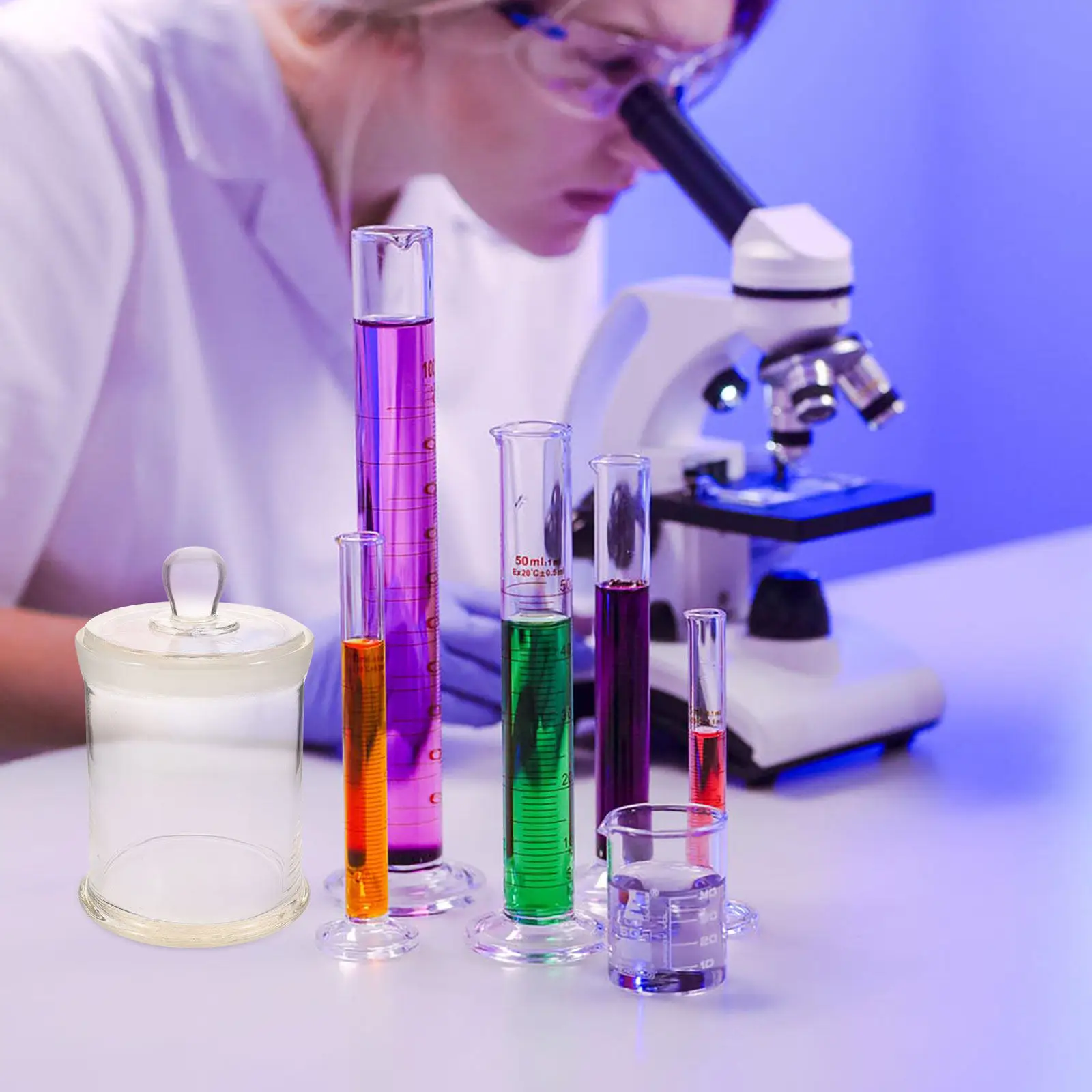 Glass Slide Staining Jar Clear Specimen Storage Bottle School Lab Research Laboratory 1200Ml Transparent Slide Staining