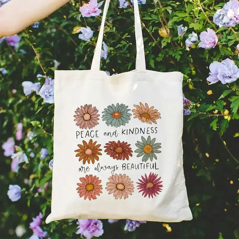 

Wildflower Tote Bag Botanical Garden Tote Bag Cottagecore Tote Boho Floral Bridal Party gift, Everyday Library Book Shoulder Bag