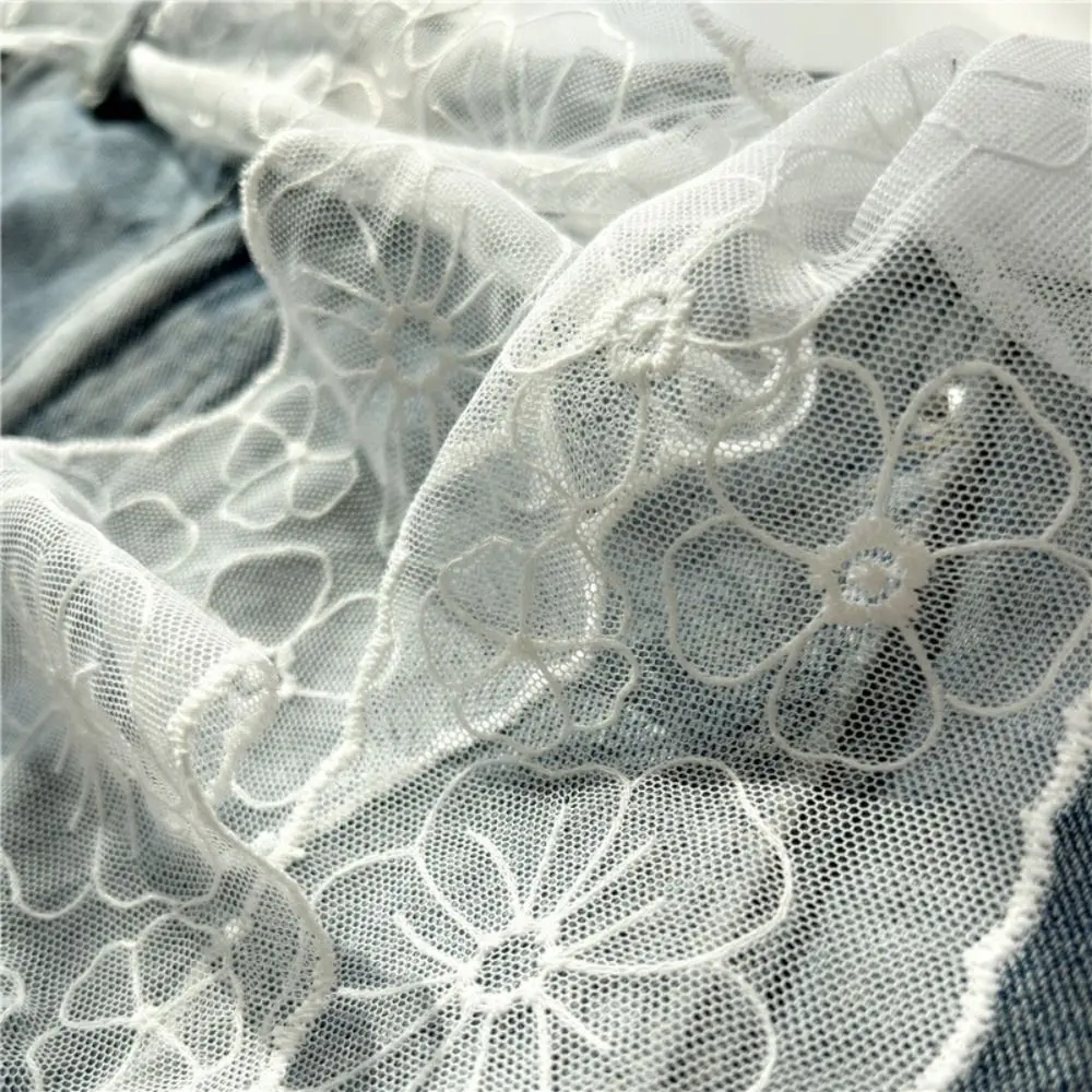 INS Style White Sweet Lace Belt Flowers Embroidery Waist Decoration Waist Chain Belt Bow Tie Neck Scarf Women Accessories
