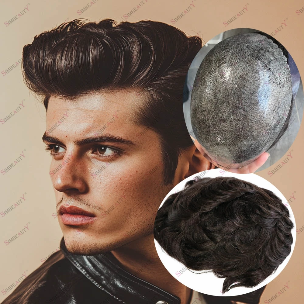 

Естественная линия роста волос # 2 # Мужской парик из натуральных волос, 30 мм, волнистый, темно-коричневый/средне-коричневый, с прочной основой из кожи, для мужчин