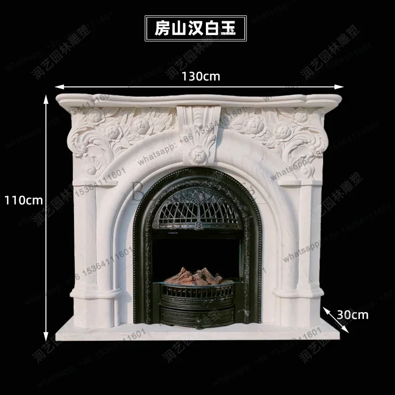 X4 Marble fireplace Natural marble French arch Living room fireplace Stone mantel