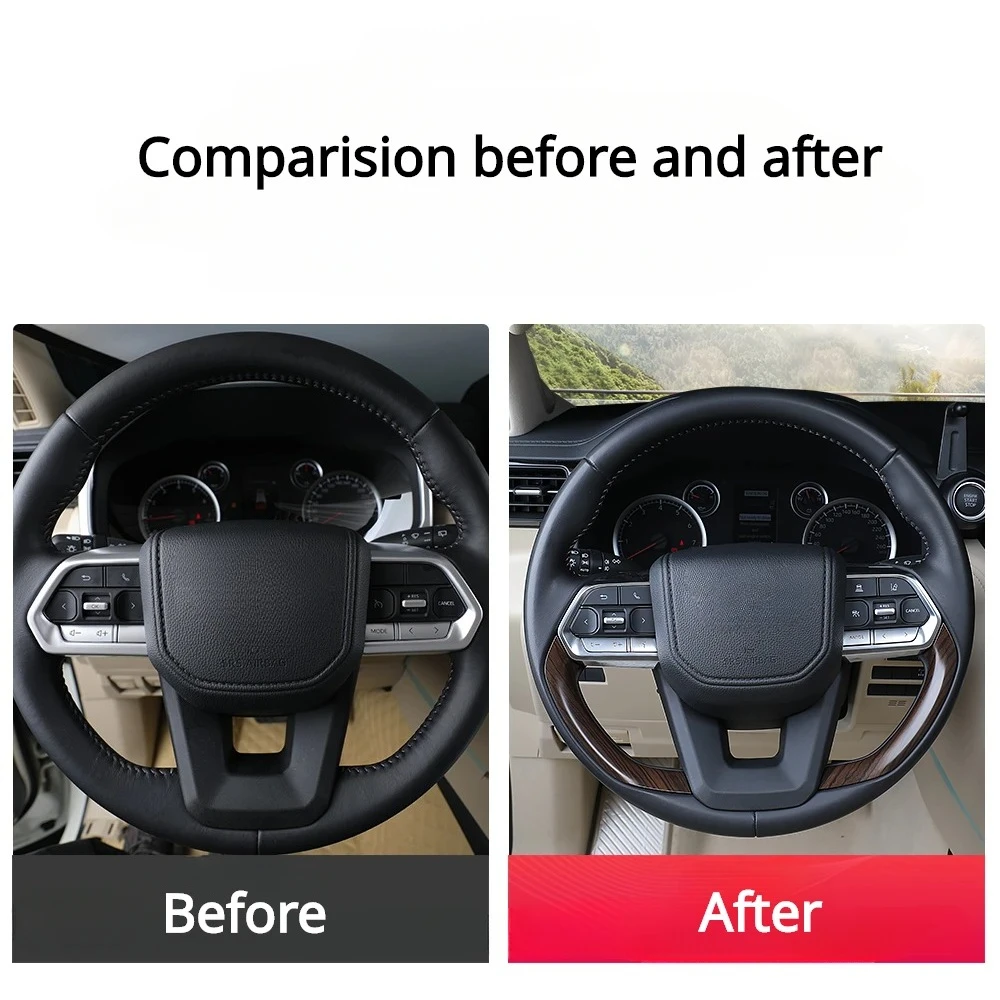 Car Original Steering Wheel Replacement Peach Wood For Land Cruiser LC300 2022 2023 Inteiror Modification Accessories
