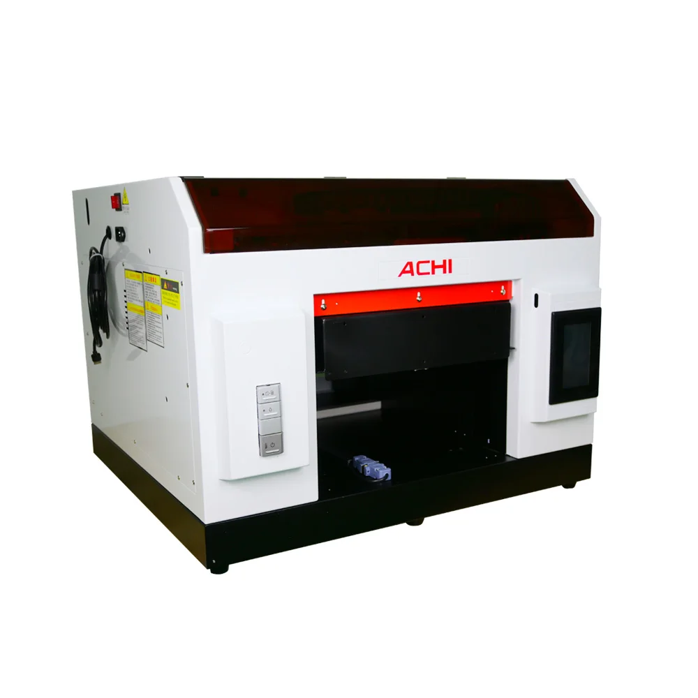 [US &EU STOCK] ACHI A3 UV Printer R1390 UV Flatbed Cylindrical A3 UV Printer for Glass Metal Wood Embossed Printer 5x500ML Ink
