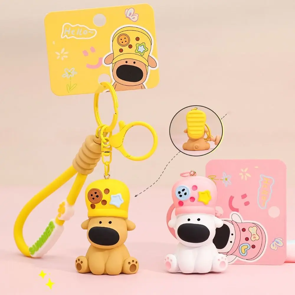 

Resin Little Dog Keychain Anti-Lost Bag Decoration Dog Animal Key Pendant Girl Heart Hanging Cartoon Dog Key Ring Small Gifts