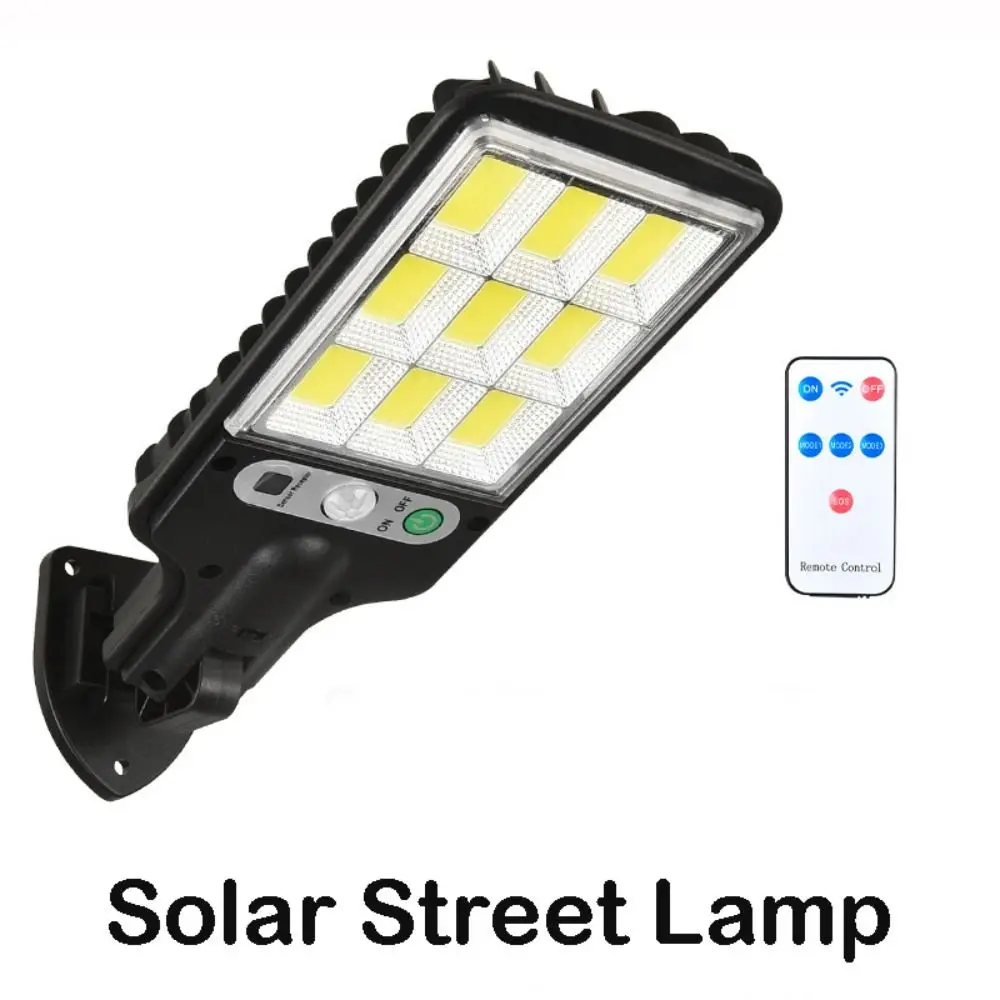 3 Light Modes Solar Street Lamp Waterproof COB Sensor Security Lighting Human Body Induction Remote Control Wall Lamp Yard