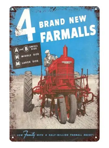 Farmall ancestors vintage ad metal tin sign man cave bedroom wall decor sign
