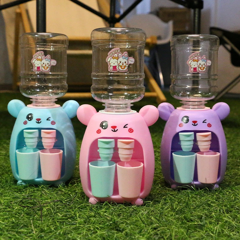 Cute Water Mini Water Dispenser For Children Kids Gift Juice Milk Drinking Fountain Simulation Cartoon Pig Kitchen Toy