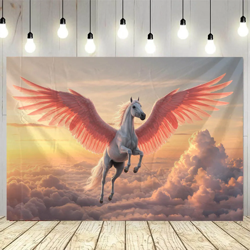 Dreamy Pegasus Wall Tapestry Wings Unicorn Bedroom Fabric Wall Hanging Poster Home Living Room Sofa Wall Decoration