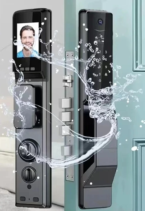 

Tuya APP Facial Fingerprint Password With Camera Smart Door Lock Remote Voice Intercom Electronic Door Lock Fully Automatic