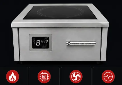 Commercial Induction Cooker 8KW Power IH Heating Stainless Steel Body Magnet Control