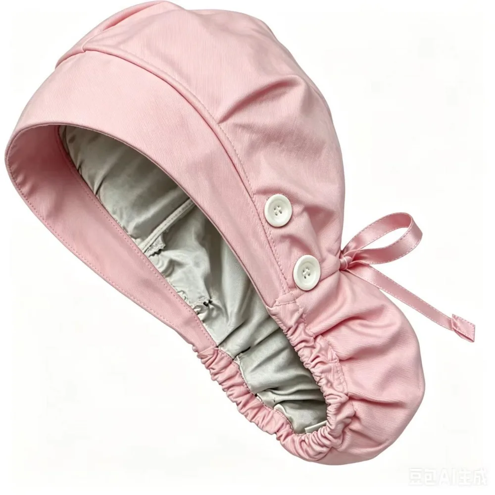 New Oversized Scrub Cap Satin Lining Elastic Ponytail Holder Cap Comfortable Fit Breathable Matte Fabric Cap For Doctor