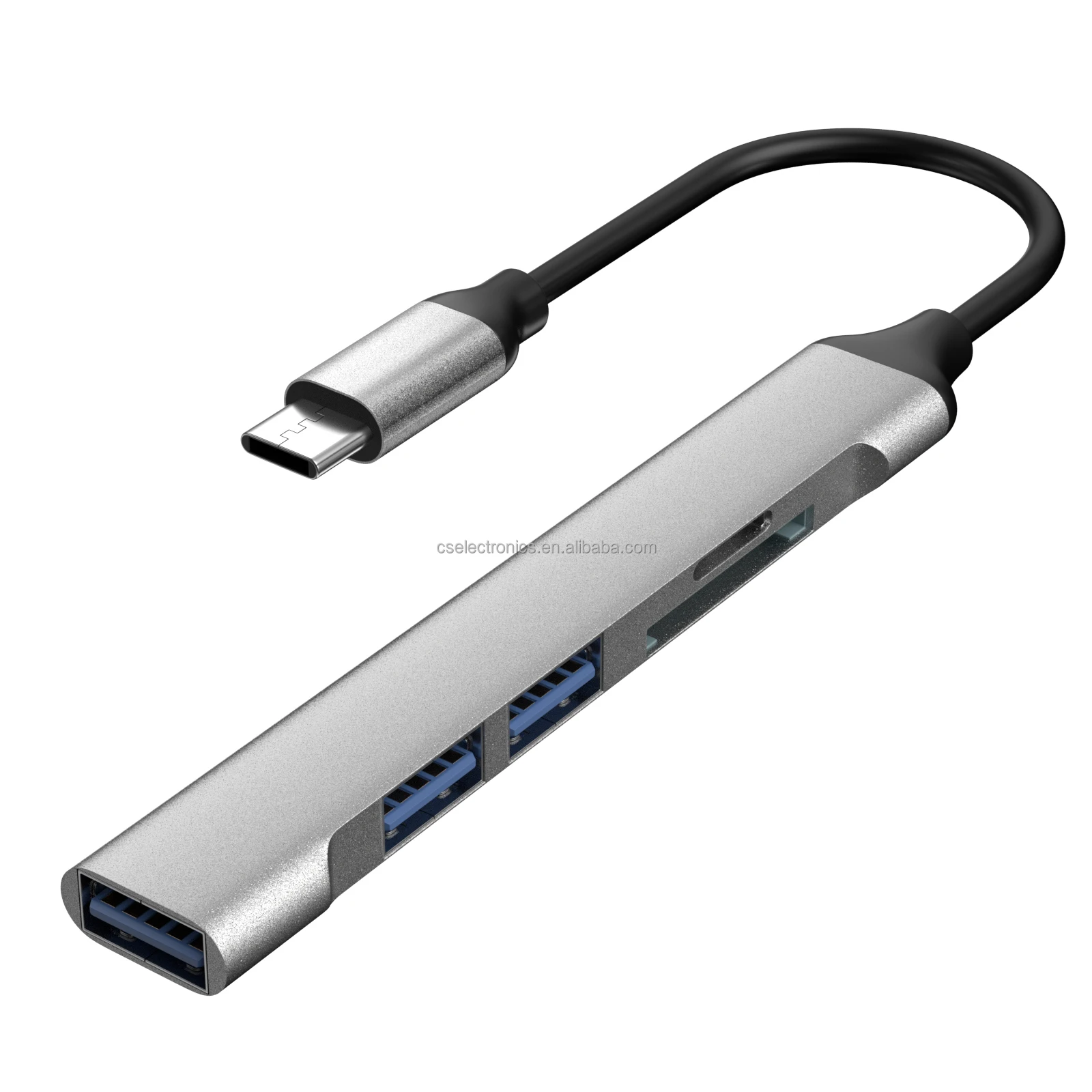 10PCS Universal Type-C To 3*USB-A + SD + TF 5-in-1 Multi-Port Docking Station Hub For Expanding Connectivity Of Laptops And Tabl