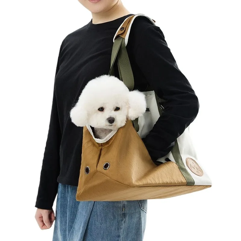 Pet outing bag, one shoulder crossbody light cat dog backpack