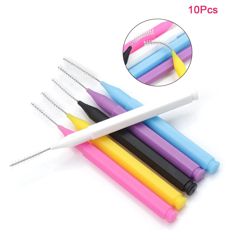 10 Stück Reiniger Inter dental bürste Zahnseide bürsten Zahnspangen leichte Zahnstocher Zahnseide Picks Wimpern pinsel Beauty Tool Pinsel