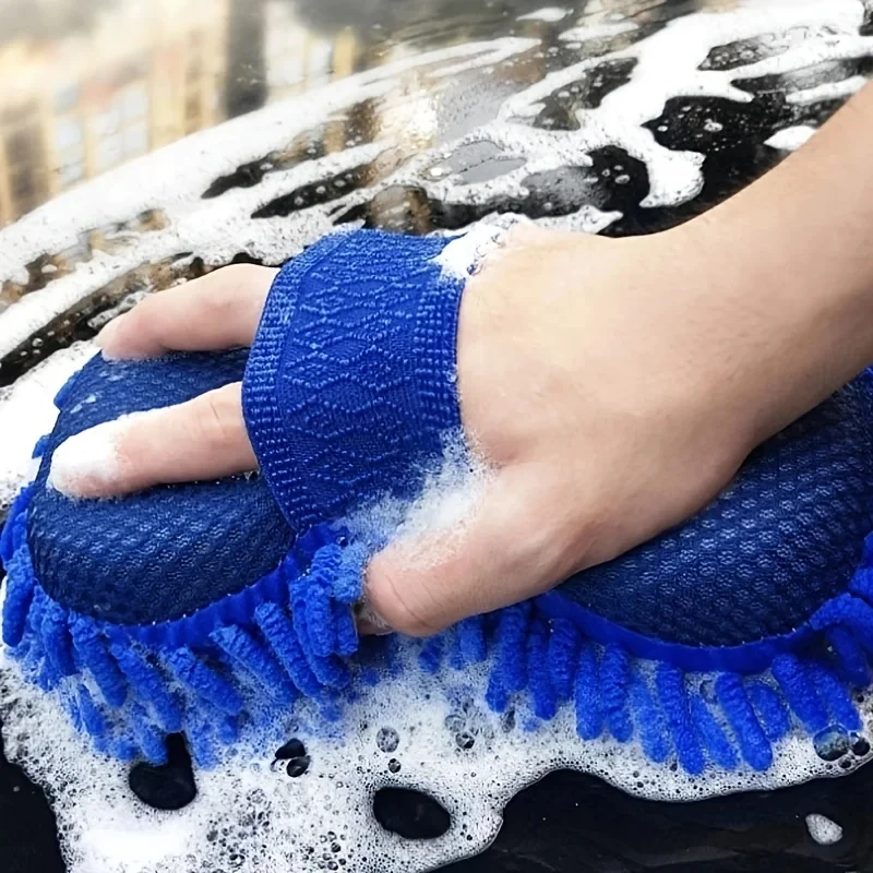 Washing Sponge Brush Soft Chenille Coral Fleece  Microfiber Washing  Brush Car Body Cleaning Water Absorbtion Brushes Detailing