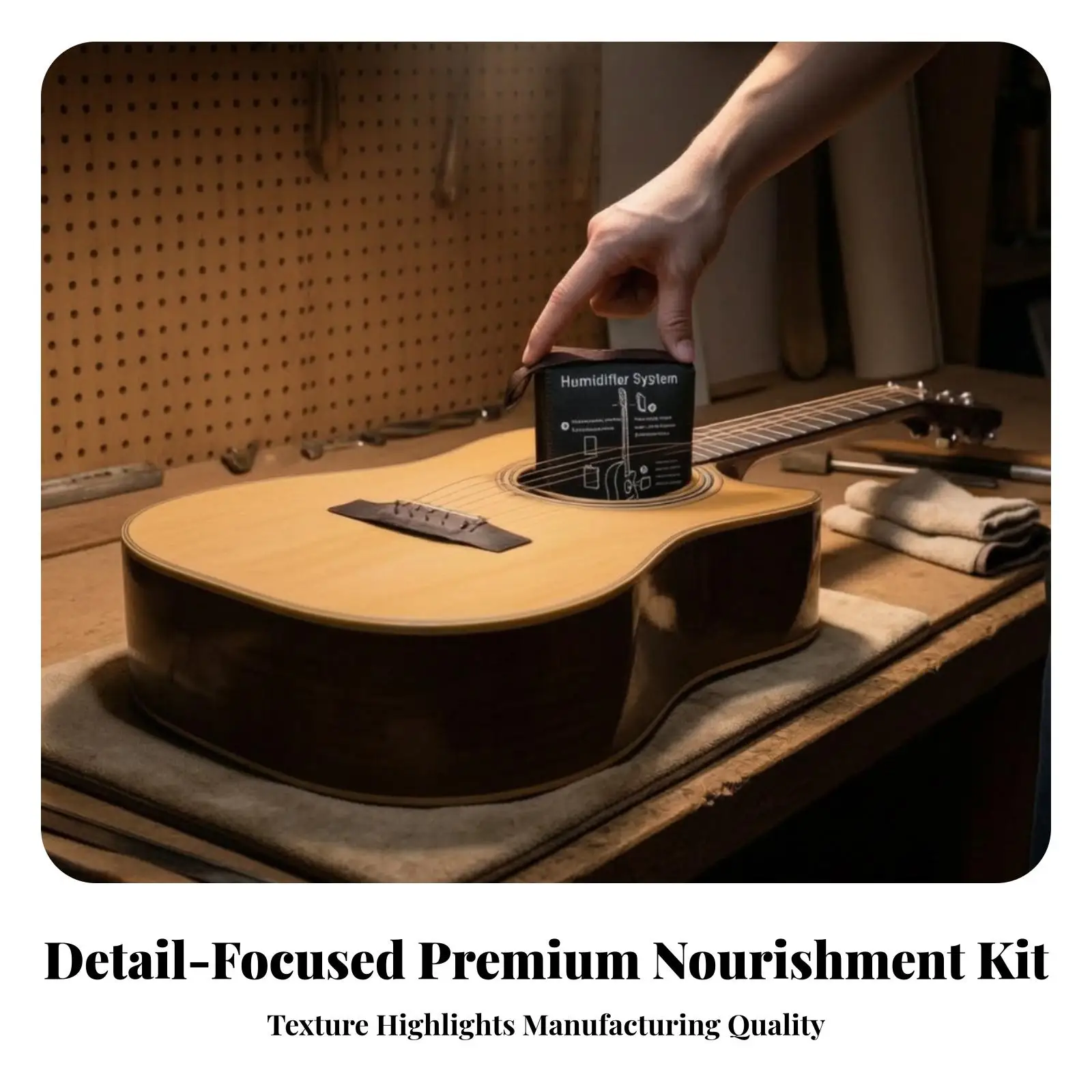 Textile Guitar Humidifier Pouch for Acoustic Electric Guitar Case Moisture Control with Plant Fiber
