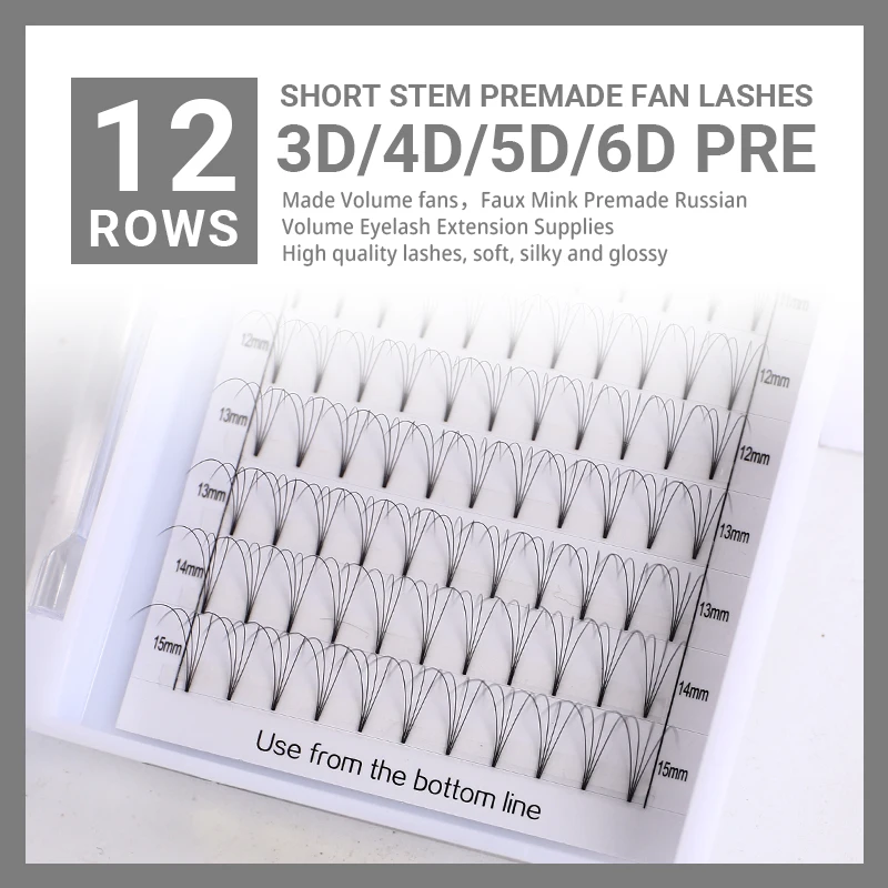 MDNG Eyelashes Premade Wide Fans 3d/4d/5d/6d/ Short Stem 0.10  J  B C D Volume Professional Eyelash Extensions Faux Mink