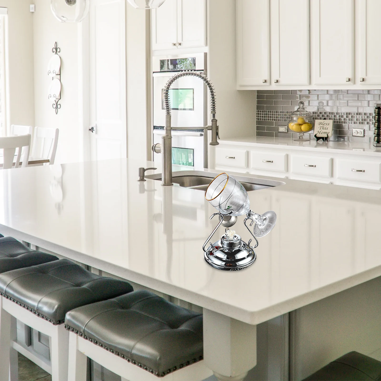 رف فنجان القهوة لتوفير المساحة، حامل أكواب مثبت على الحائط لخزانة بار المطبخ، حامل عرض زجاجي للنبيذ، حامل عرض