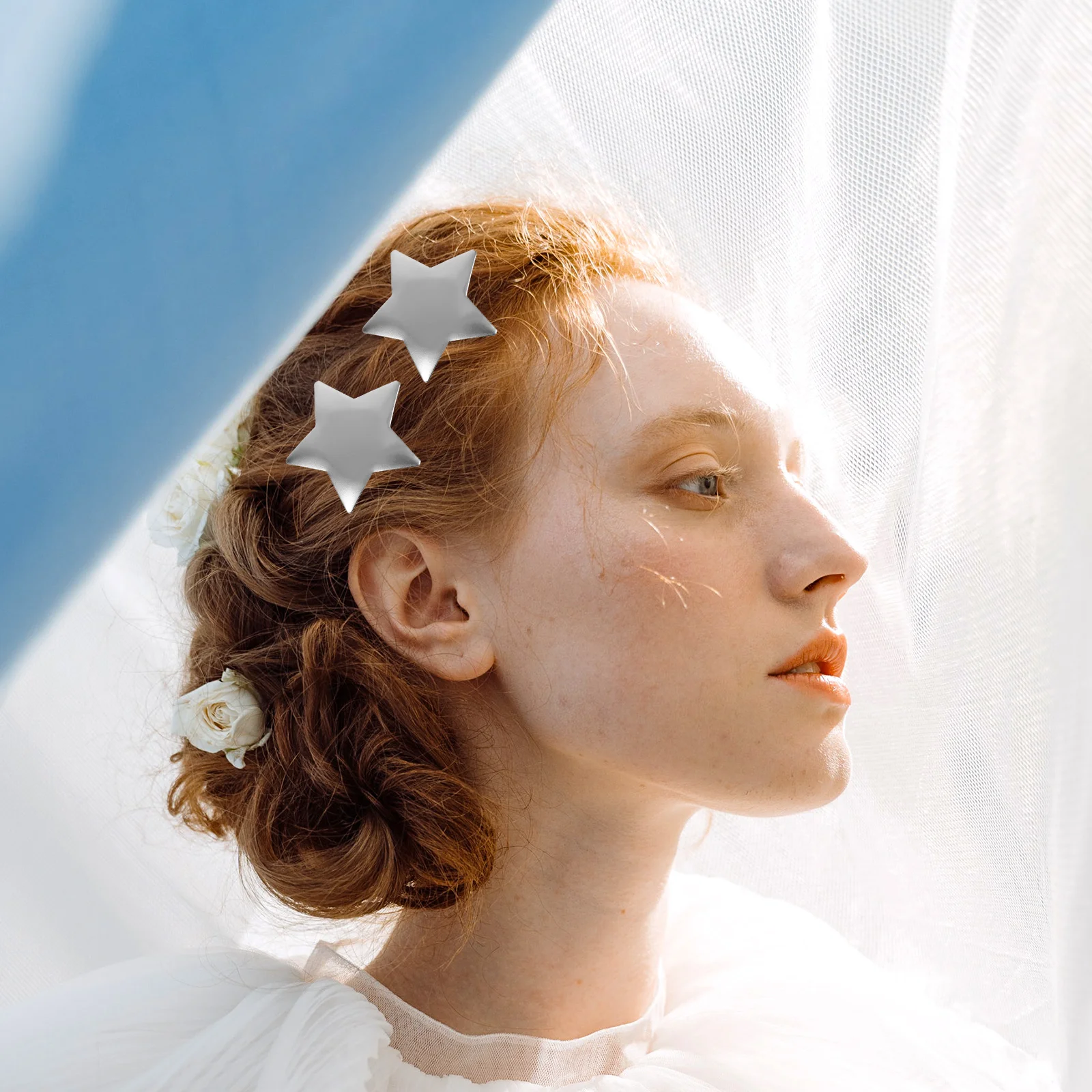 

4 pcs Metal Hair Clips Cute Star Shape Accessories for Women Girls Kawaii Small Hairpins Daily Party Use Alloy Hair