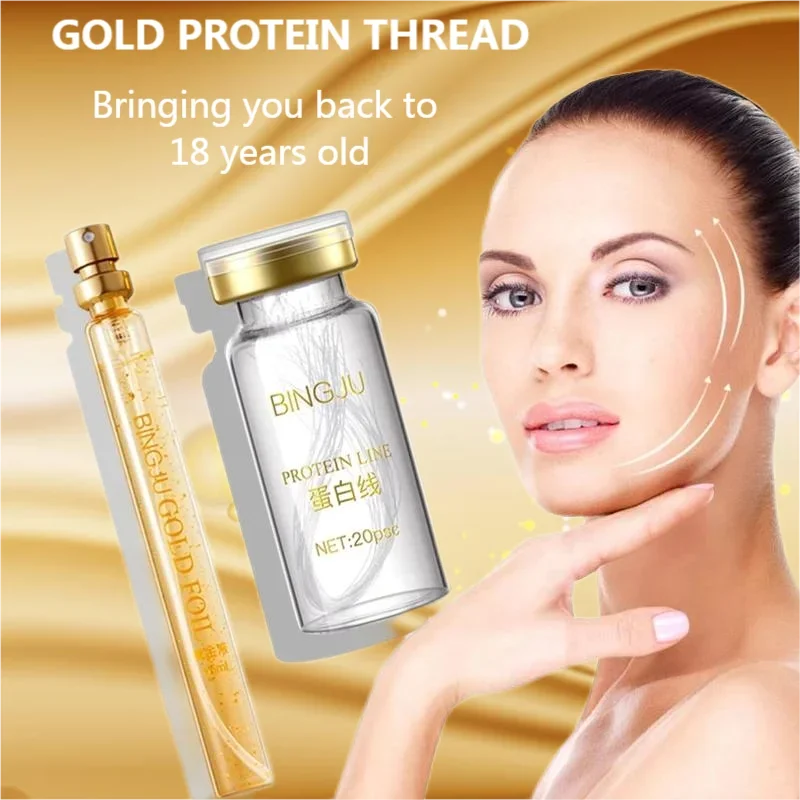 Instant Lifting Collagen Protein Thread Set Wrinkle Removal Facial Filler Absorbable V Face Thread Silk Firming Anti-aging Care