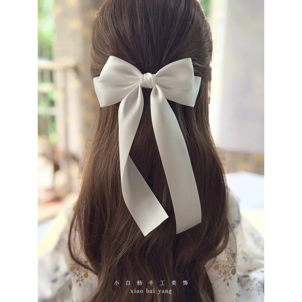 

Korean Style Fashion Fabric Hair Bow Hairpin For Women Girls Ribbon Hair Clips Bowknot Spring Clip Female Hair Accessories