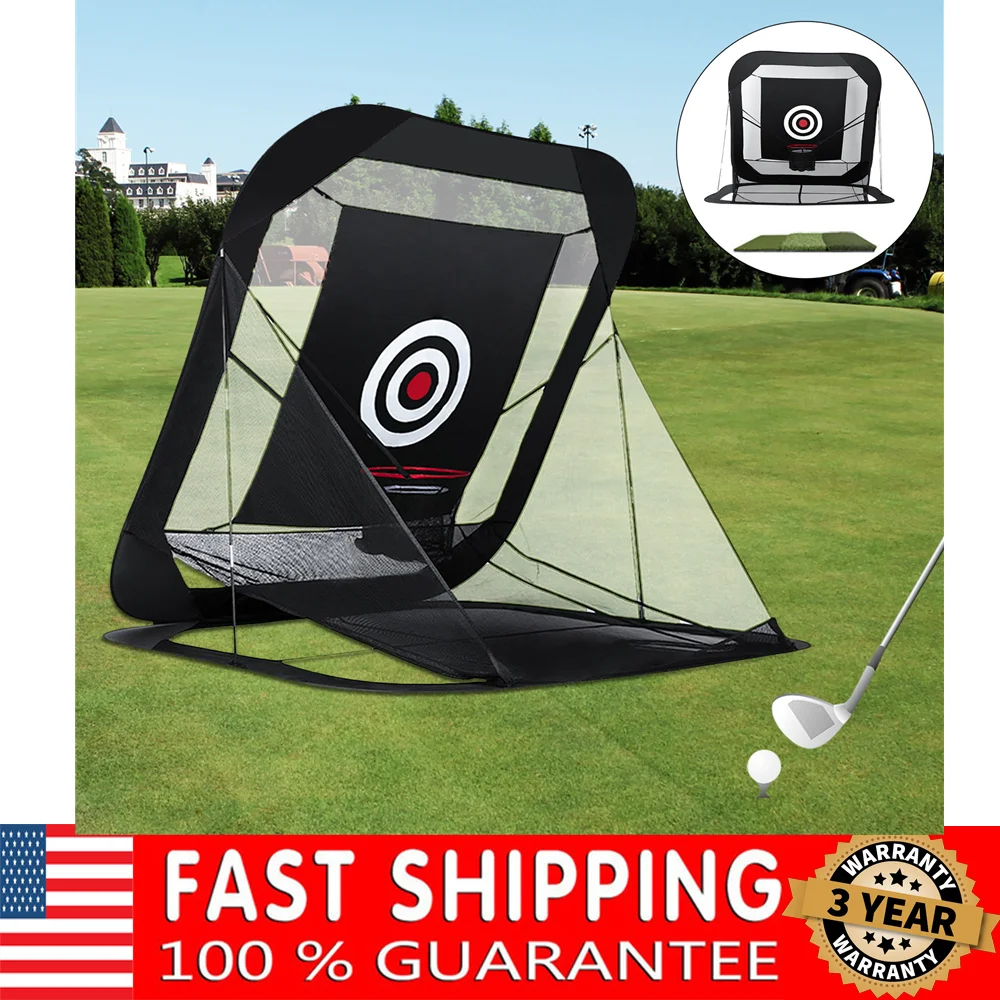 Heavy Duty Automatic Foldable Ball Return System Golf Practice Hitting Net For Indoor Golf Driving Range Practice