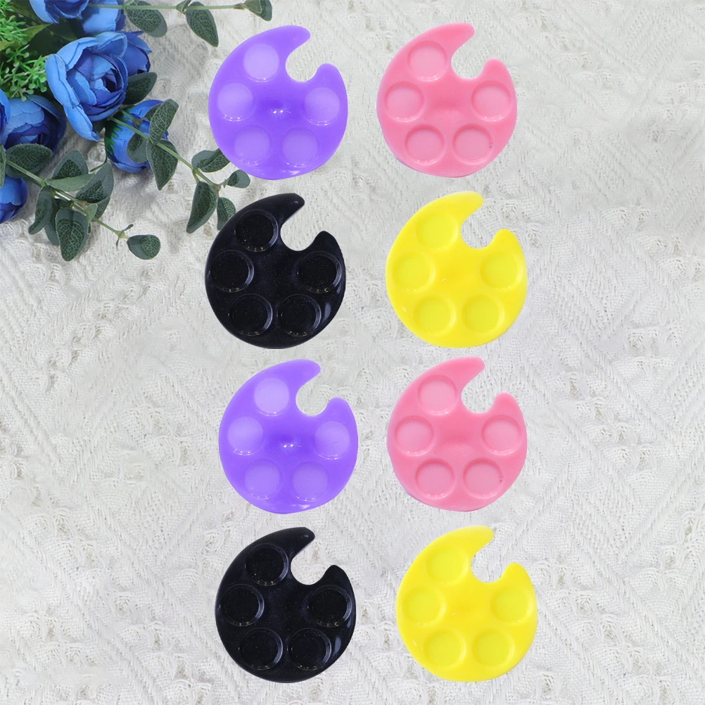 

8pcs 1Set Art Tray Design Mini Manicure Polish Mixer Durable Premium Plastic Portable Tool For Nail Lovers Ring Nail Artist