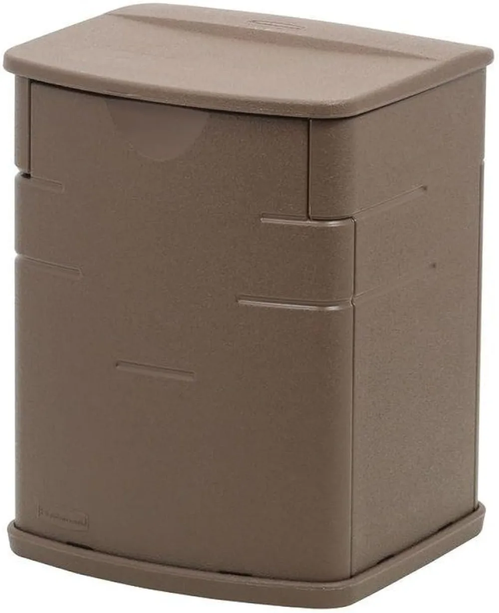 

New Rubbermaid Mini Resin Weather Resistant Outdoor Deck Box, 16" W X 14" D X 21" H, Mocha, Home Organization Bin , Sandstone