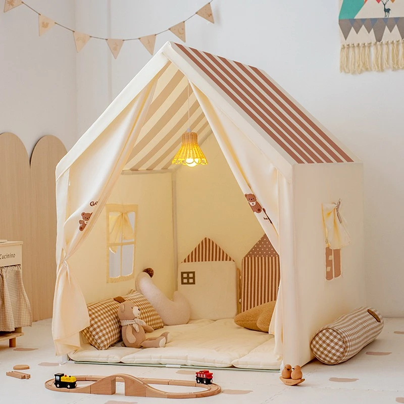 Crianças indoor brinquedo tenda jogo playhouse crianças tenda de segurança estável respirável meninas tendas casa bonito pano casas sem acessórios