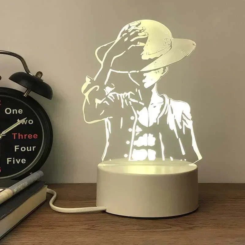 Anime One Piece Luffy 3D Lamp LED Night Lights Toys Nightlights Kids Bedroom Decoration Table Lampe Lampara Manga Gift