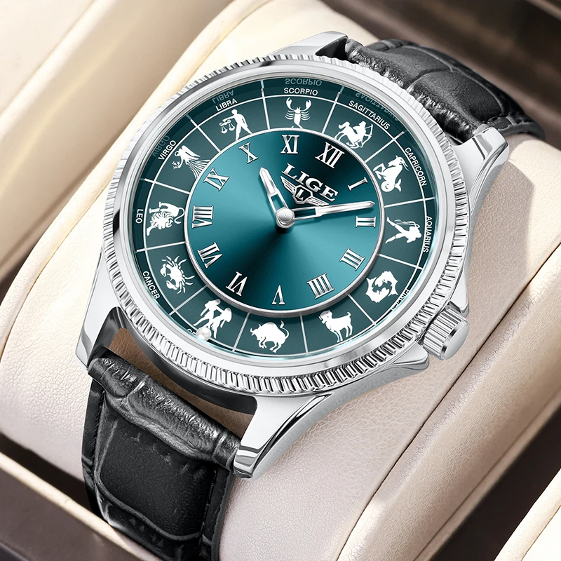 LIGE Fashion Watches Men Constellation Luxury Quartz Wristwatches 30M Waterproof Luminous Creative Mens Watch Reloj Hombre 2026