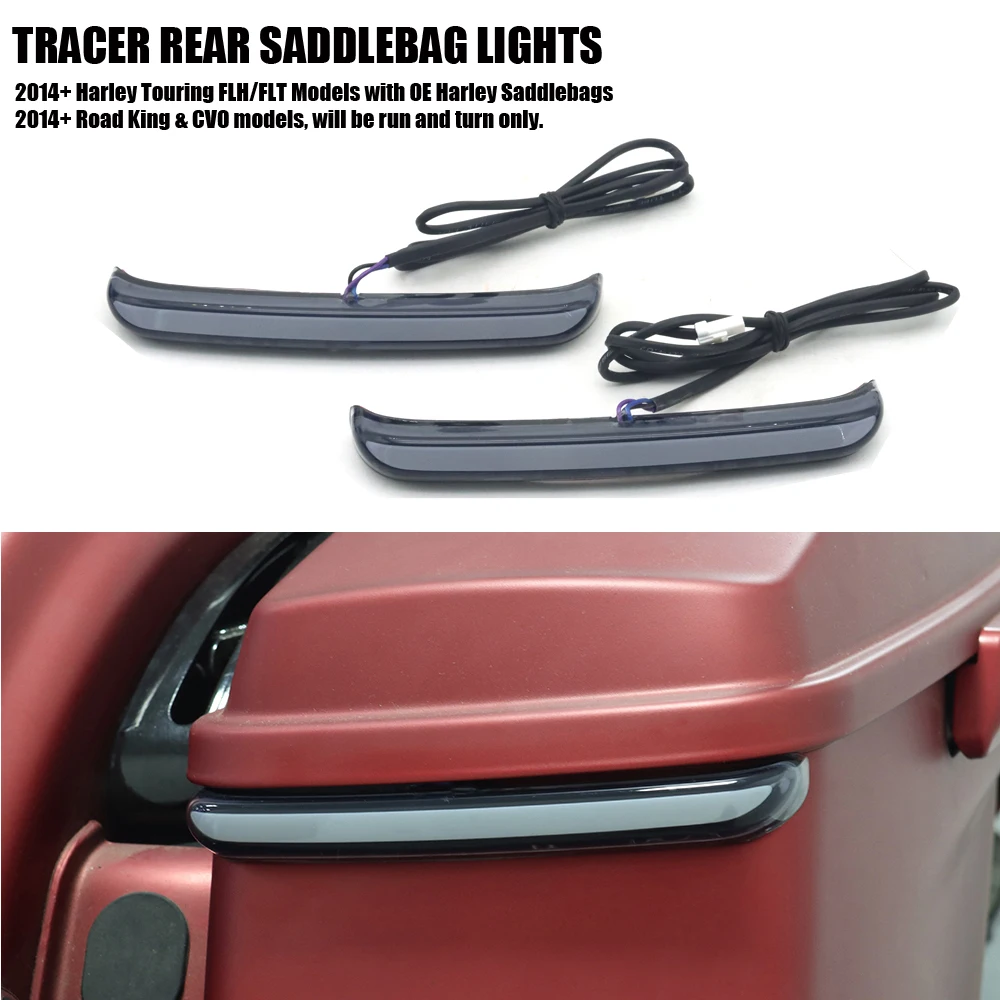 

New Motorcycle LED Saddlebag Brake Turn Signal Accent Light Lamp For Harley Touring Road King Electra Glide CVO 2014-2022