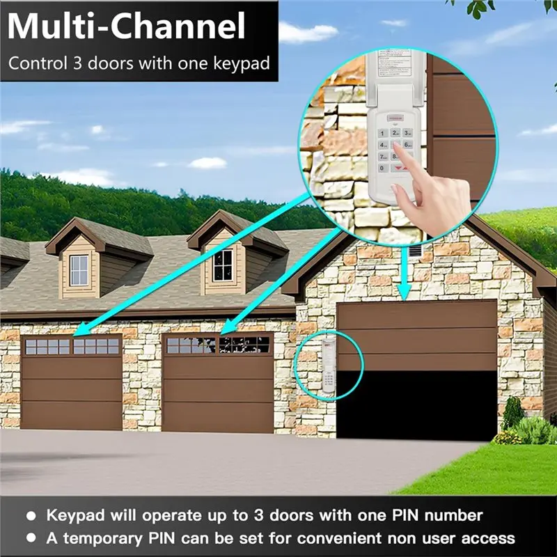 【RECOMENDAR】Genie Garage Door Opener Remote For All Genie/Overhead Garage Door Openers 2 Keychain Type Remote 1 Keypad
