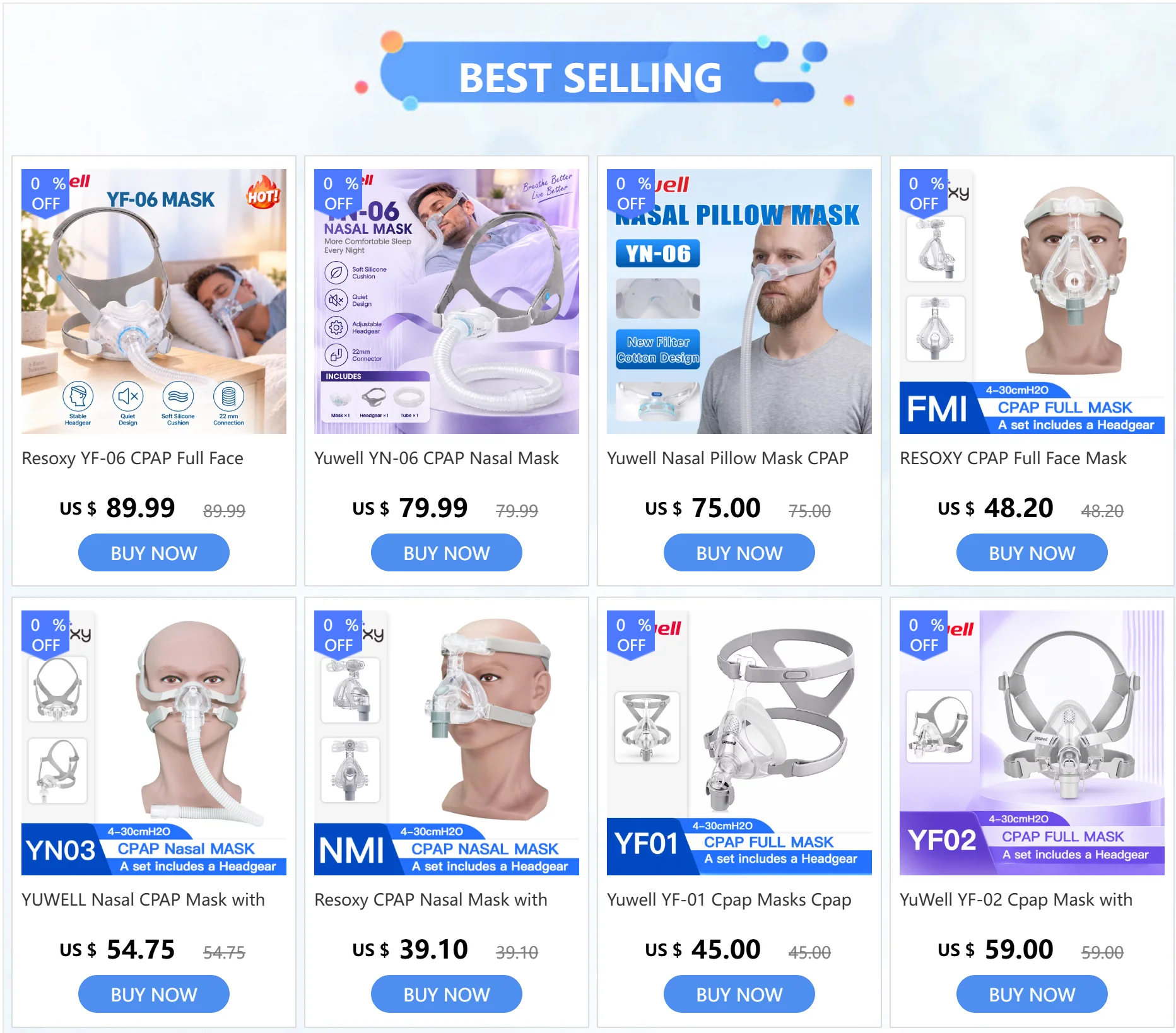 Yuwell YN-06 CPAP Nasenmaske Weiches Silikonpolster Schlafapnoe-Maske Leises Design 22mm Schlauch Komfortables Kopfband Ersatz – Detail 3
