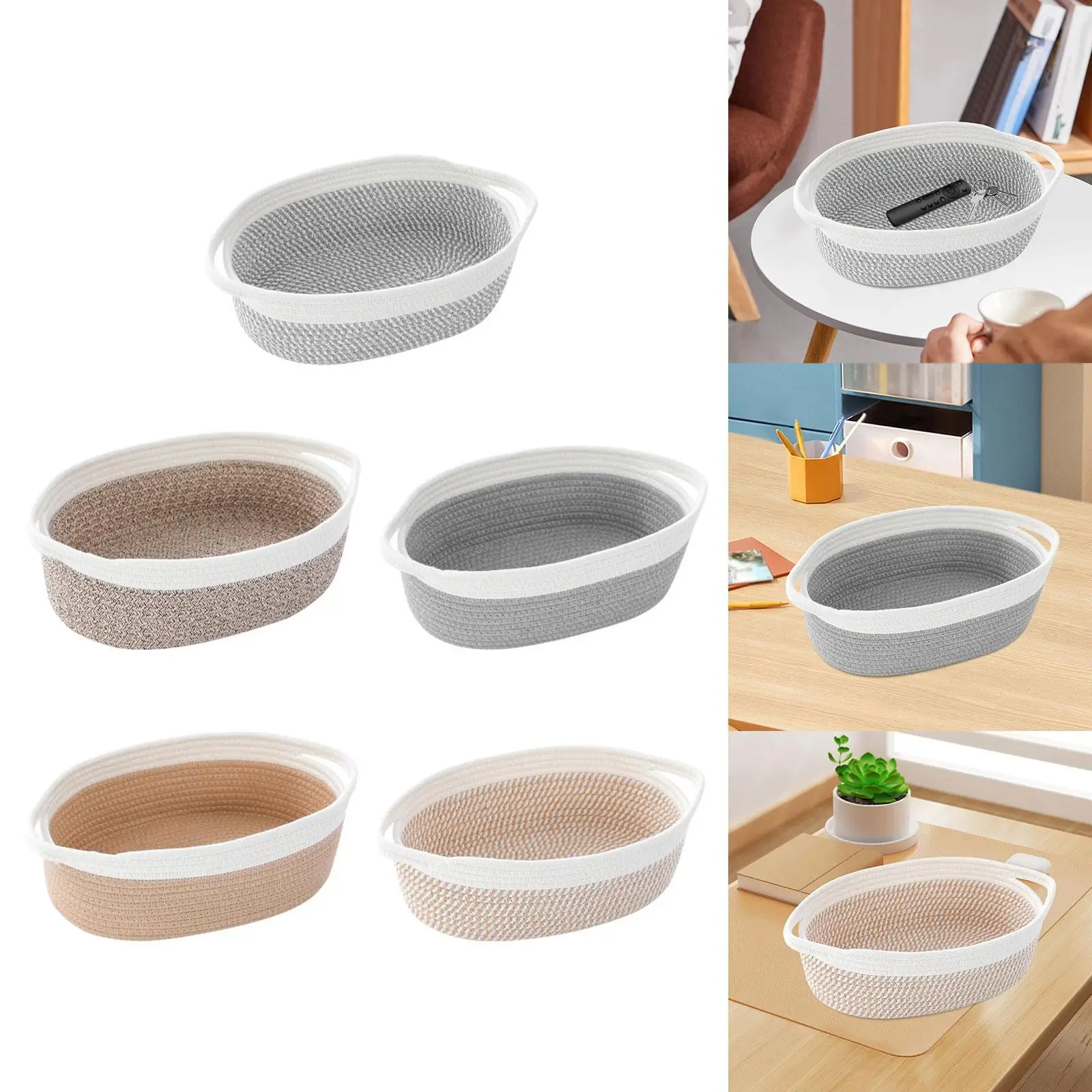 Cotton Rope Basket Sturdy Dog Toy Basket Woven Basket for Toy Diaper Snacks