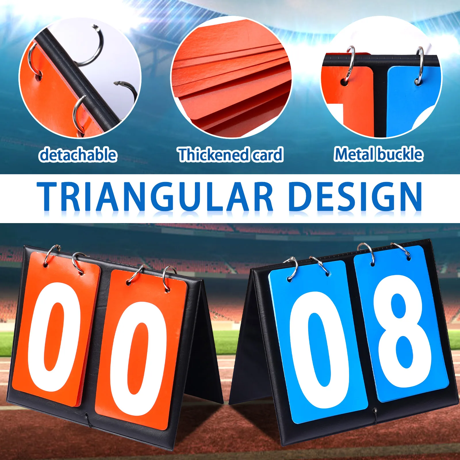 Scoreboard Simple Leather Score Counter Two-Digit Flip Scoreboard Debate Competition Score Display, Referee-Specific