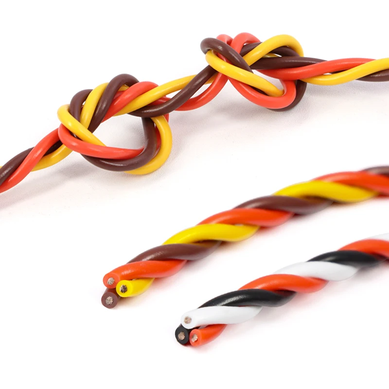 2 - 100 متر 26/22AWG الملتوية سيرفو تمديد كابل JR Futaba الملتوية سلك الحبل الرصاص ل RC نموذج الملحقات 30/60 النوى الأسلاك النحاسية