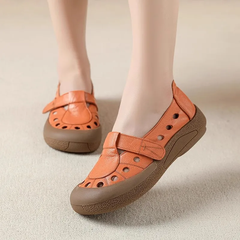 

GKTINOO 2025/обувь из натуральной кожи, женские балетки на плоской подошве, летние женские однотонные туфли с мягкой подошвой, женские лоферы без шнуровки