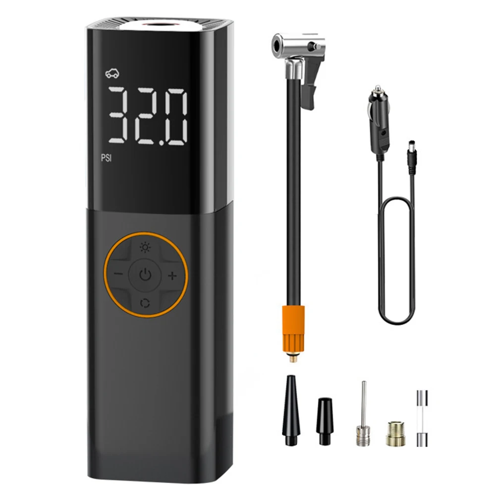 

150PSI велосипедный воздушный компрессор со светодиодной подсветкой, автоматический электрический насос, цифровой дисплей, накачка автомобильных шин для автомобильного велосипедного шара