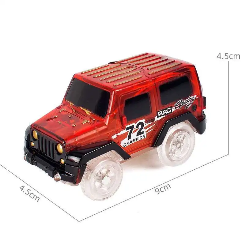 Crianças elétrica Mini carro de corrida brinquedos, Criativo trilha elétrica, luzes LED, modelo de brinquedo, presentes interativos para meninos