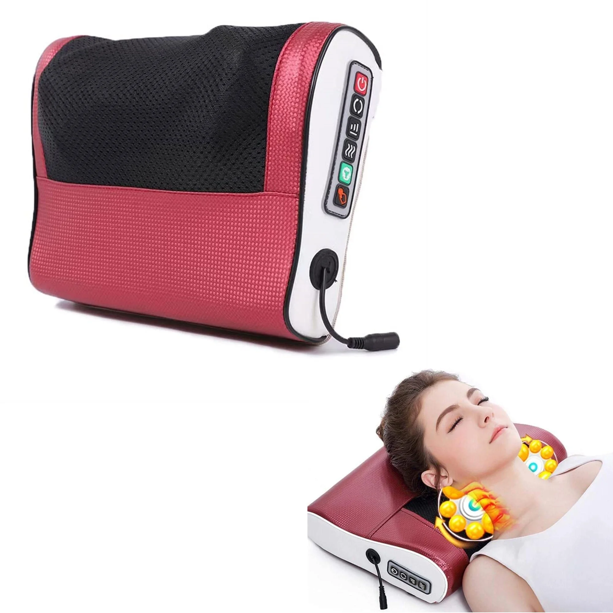 

Электрический массажер и массажная подушка — массаж шеи, плеч, спины и ног с глубоким разминанием тканей. для мамы, папы, дамы,