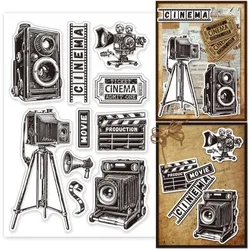 Retro Cinema Camera Clear Silicone Stamps for DIY Card Making Vintage Film Silicone Transparent Stamp Seal Ticket Decorative