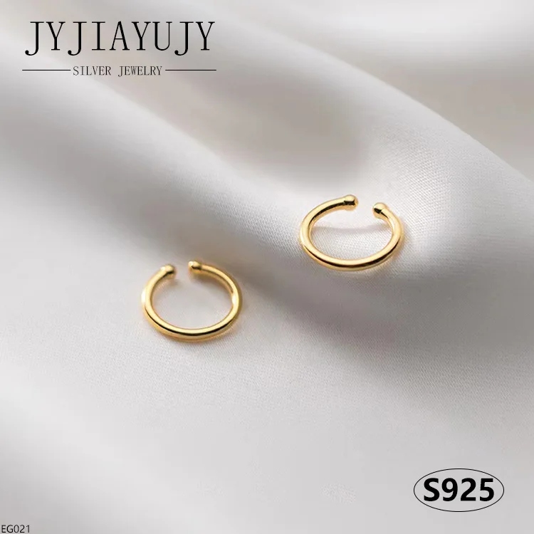 

JYJIAYUJY 100% Sterling Silver S925 Ear Clip-Ons Earrings A Line Shape Fashion Trendy Hypoallergenic Women Jewelry Gift EG021