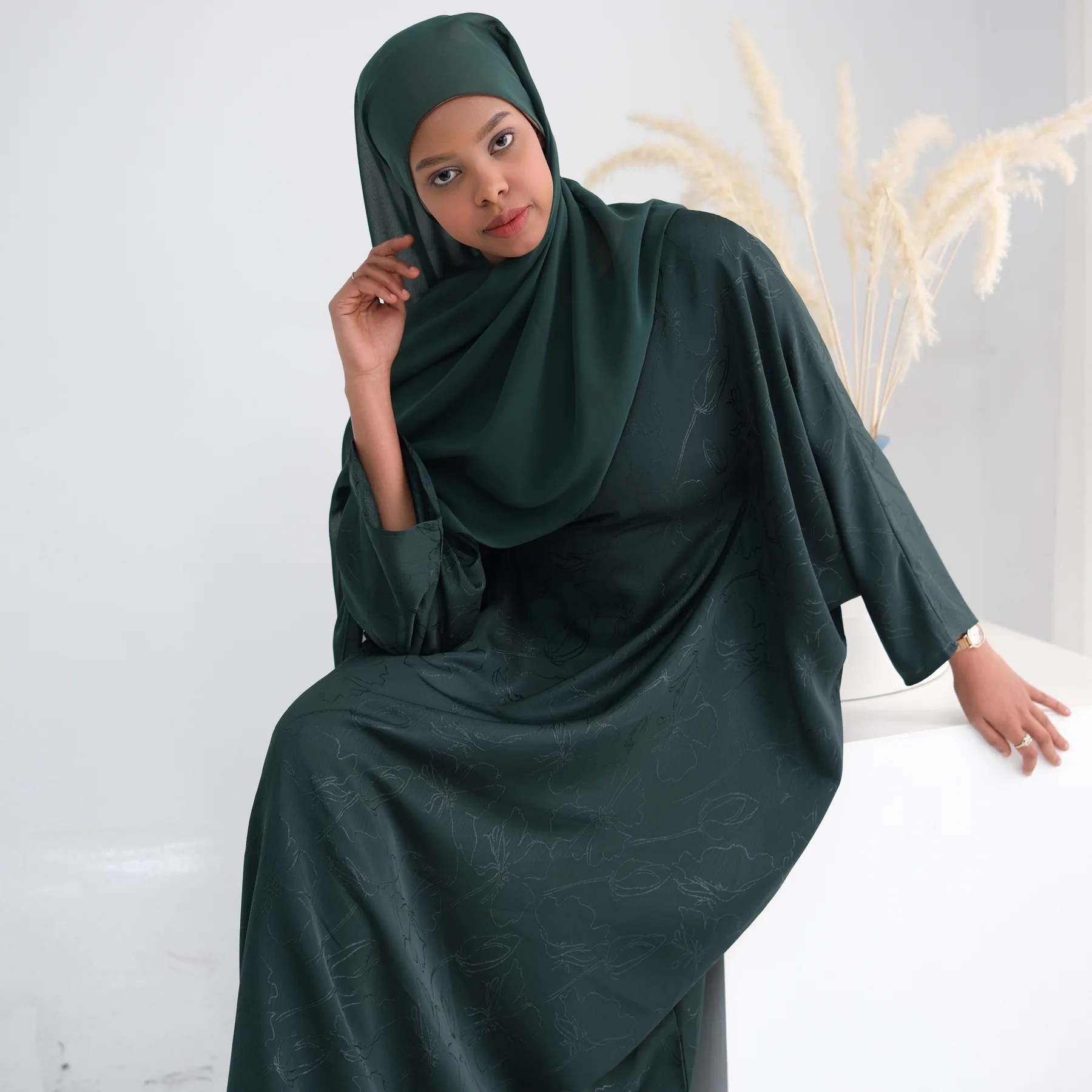 

Дубайская абайя для женщин, мусульманское платье-хиджаб, скромный марокканский кафтан, турецкий халат, кафтан марокканский женский, исламская джалабия, джеллаба, кебая для Ид