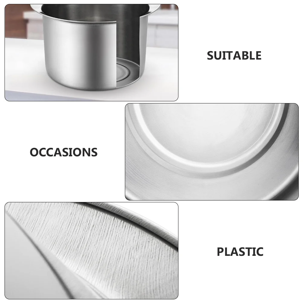 

1pc Stainless Steel Spittoon Thickened Portable Cuspidor For Adult Bedroom Bathroom Use Silver Household Chamber Pot