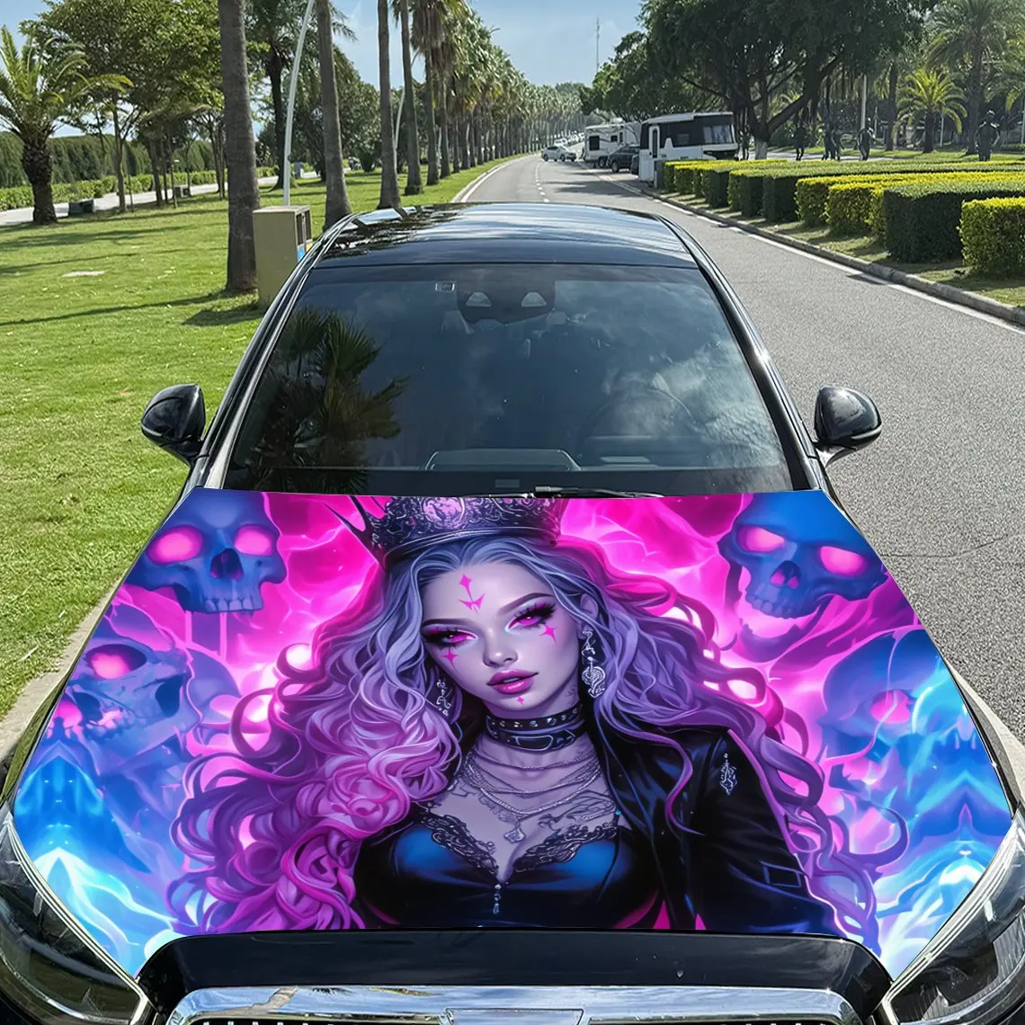 

Красочная модная виниловая пленка для автомобиля «Богиня», водонепроницаемая наклейка на капот автомобиля из ПВХ, самоклеящиеся устойчивые к царапинам наклейки для E