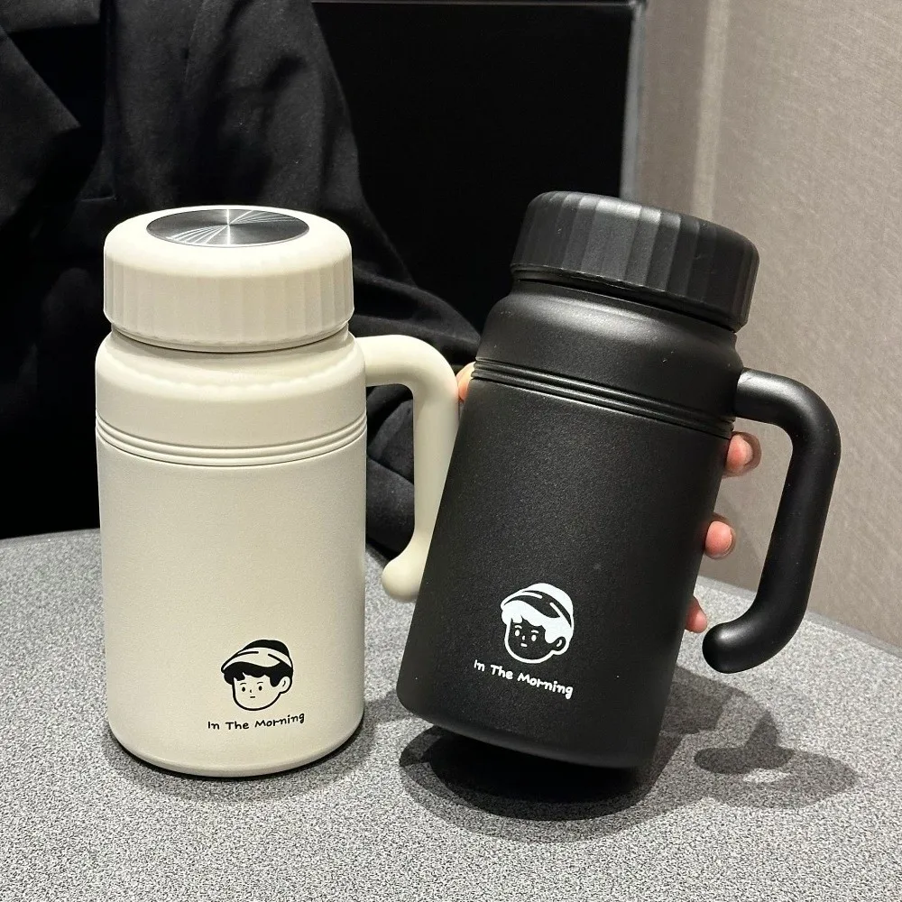 Large Capacity Stainless Steel Water Bottle 1000 ml with Handle Insulated Cup with Tea Strainer Leak-Proof Vacuum Flasks Travel
