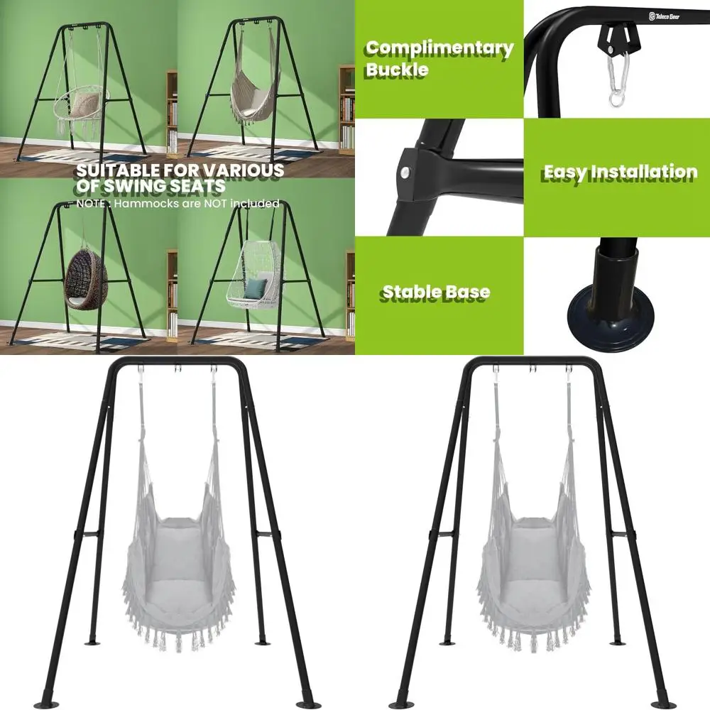 

Heavy-Duty Taleco Swing Stand for Hammock Chairs, 330lbs Capacity, Suitable for Outdoor or Indoor Use (Black)